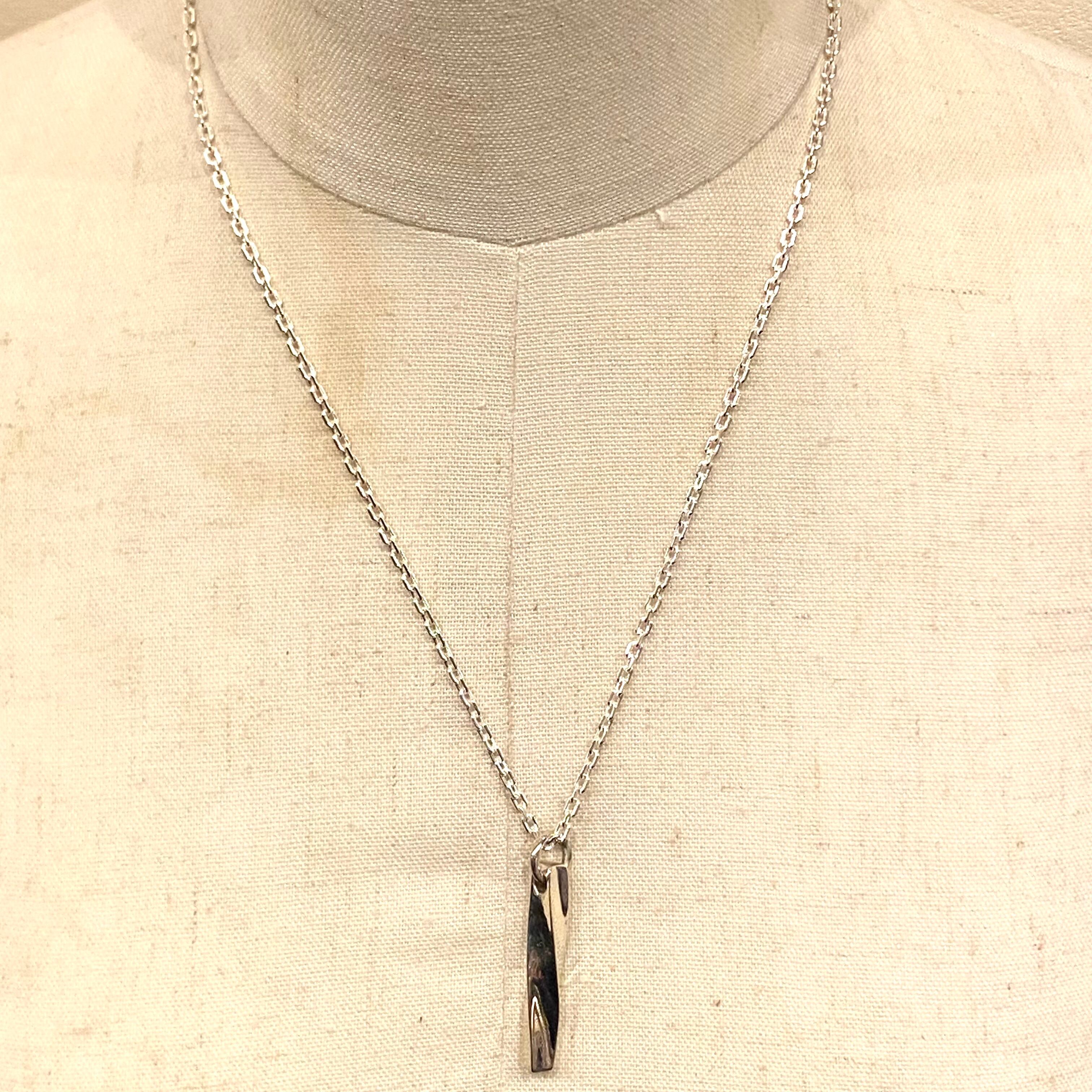 SILVER925 TWIST BAR TOP NECKLACE/シルバー/ネックレス
