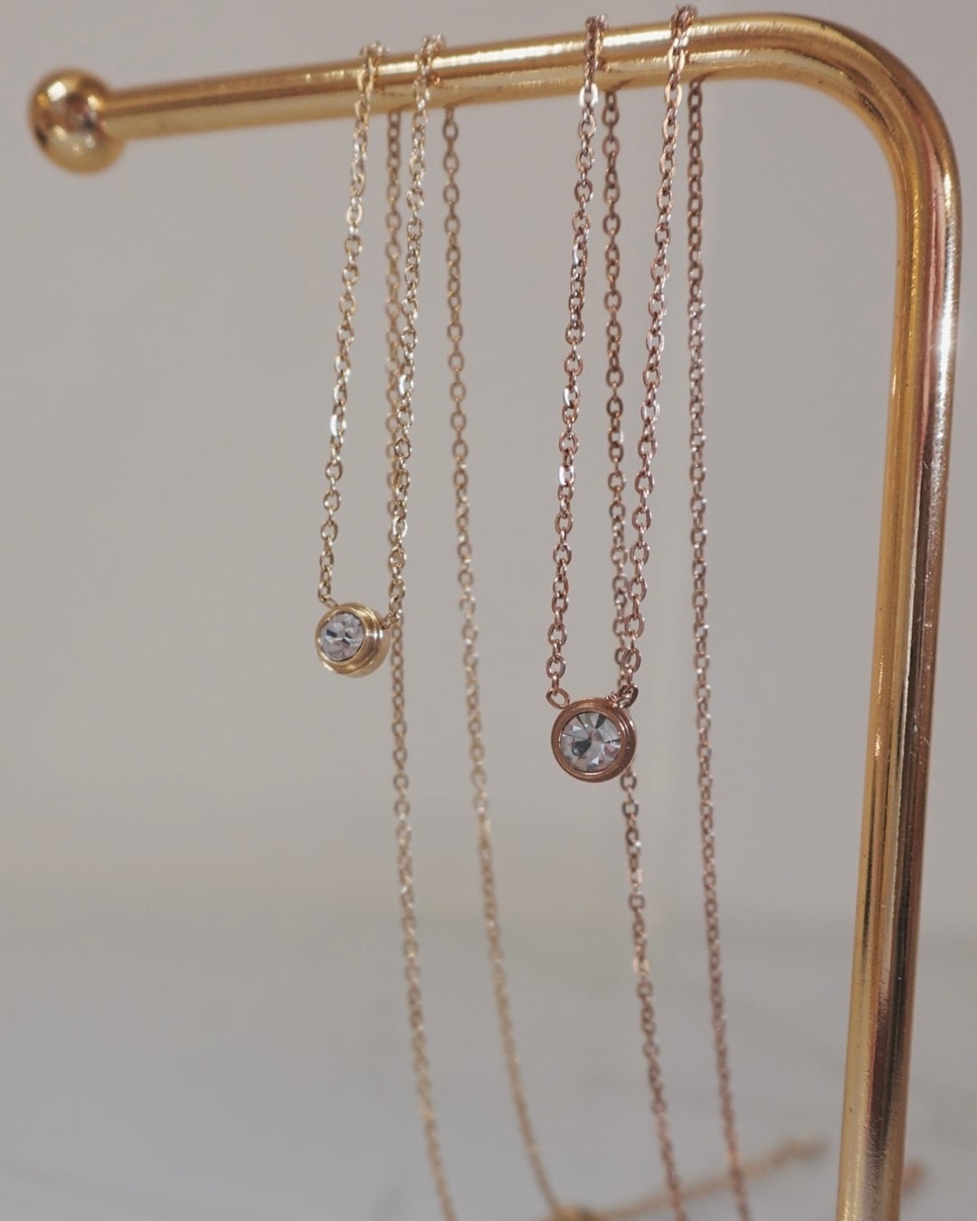 zirconia simple necklace | Lulu