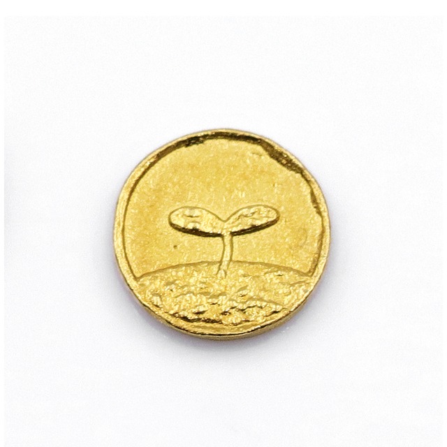 純金『芽』コイン　約0.3g　お守り【JUNGOLD】