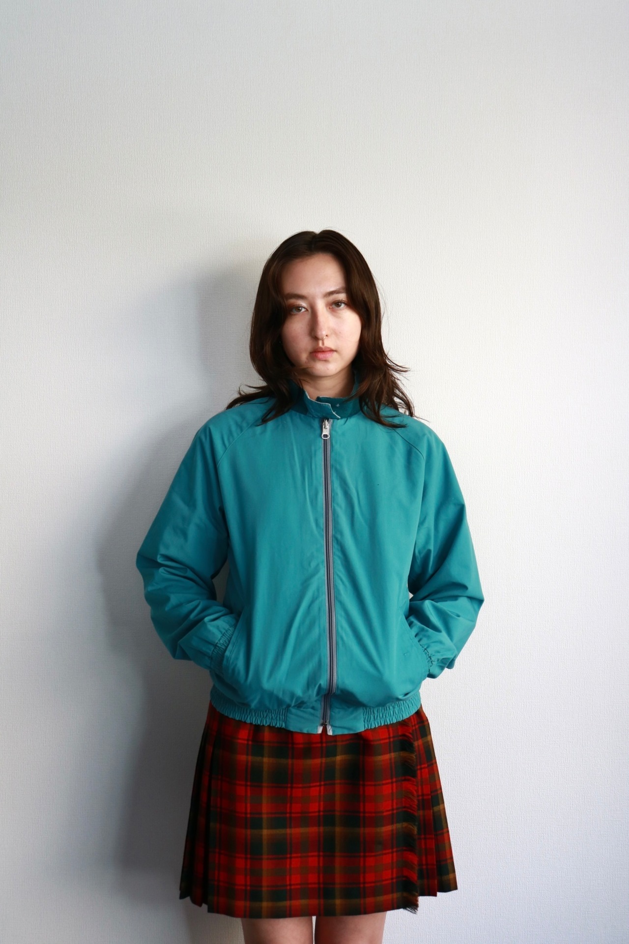 Sears Green×Gray reversible harrington jacket