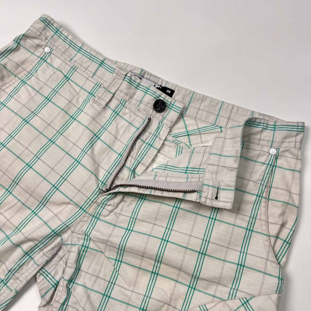 OAKLEY オークリー チェック柄 ハーフパンツ ショートパンツ ストレッチ サイズ 36 /メンズ/ゴルフ/エメラルドグリーン