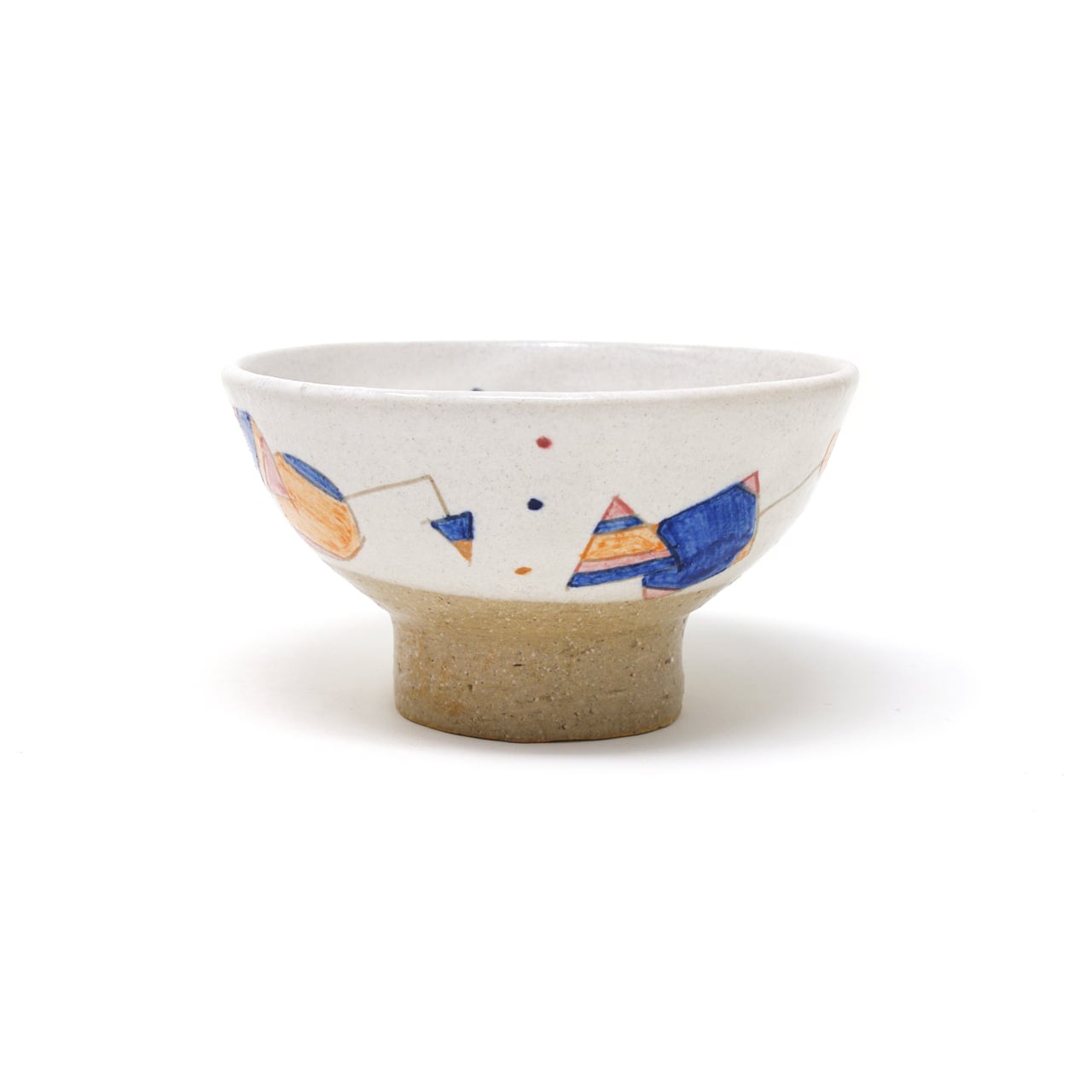 エビ絵茶碗 陶器製 高台付き エビ絵茶碗 陶器製 高台付き