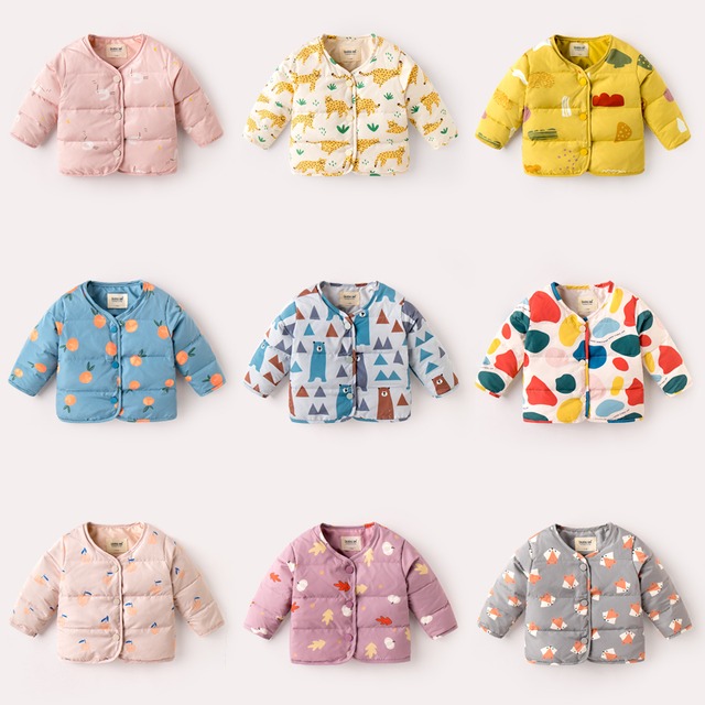 ベビーダウンジャケット秋/冬子供用コットンジャケットガールズ軽量コットンジャケットベビー冬ジャケット暖かい厚手の服 Duduベイビー0554488