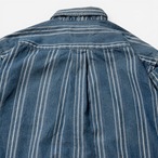80s–90s Abercrombie & Fitch ストライプ コットンシャツ ネイビー