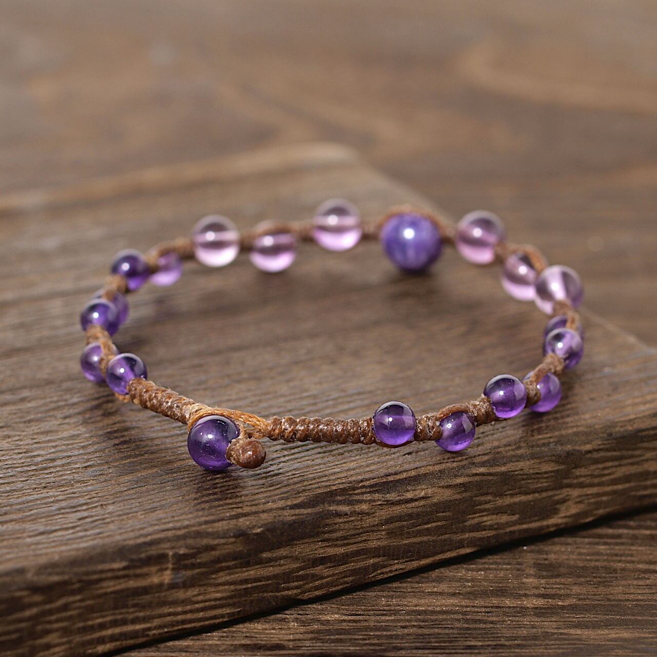 【癒し・変容】チャロアイト マクラメブレス｜約13mm｜フリーサイズ｜一点物 限定】チャロアイト＋パープルフローライト＋アメジストつゆマクラメ