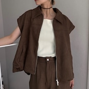 Wジップスウェードvest/ブラウン