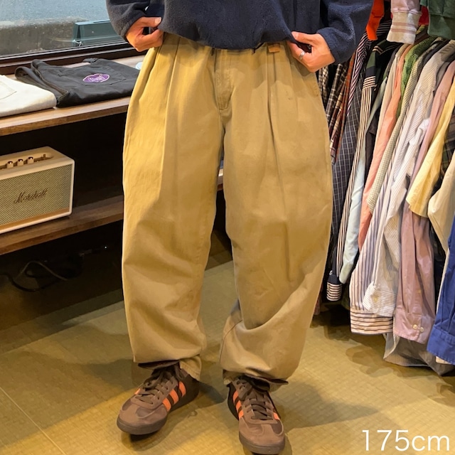 【W38×L30】DOCKERS   ツータックコットンパンツ　ブランドタグ　コットン100%