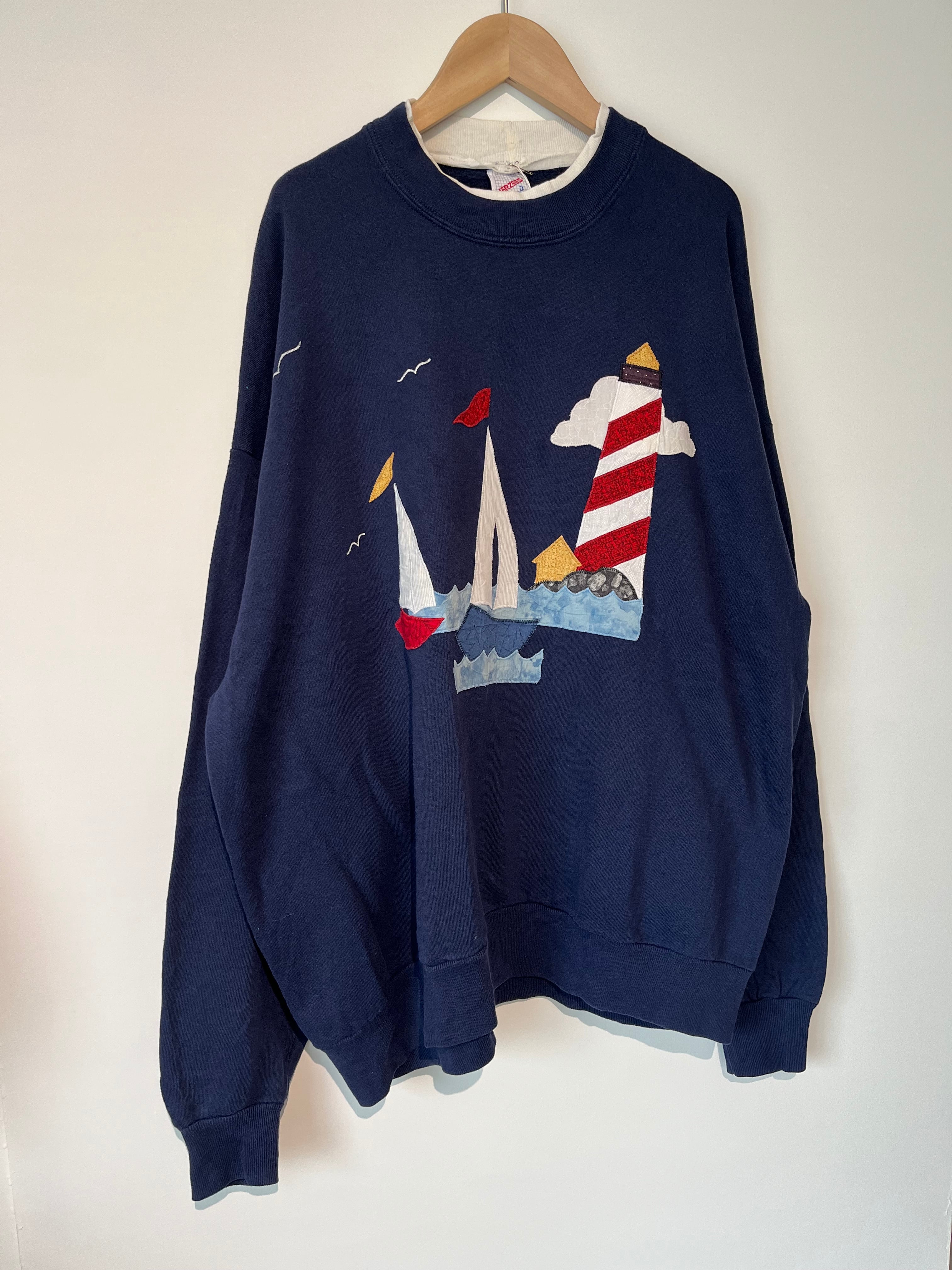 古着 80'S JERZEES パッチワークスウェット