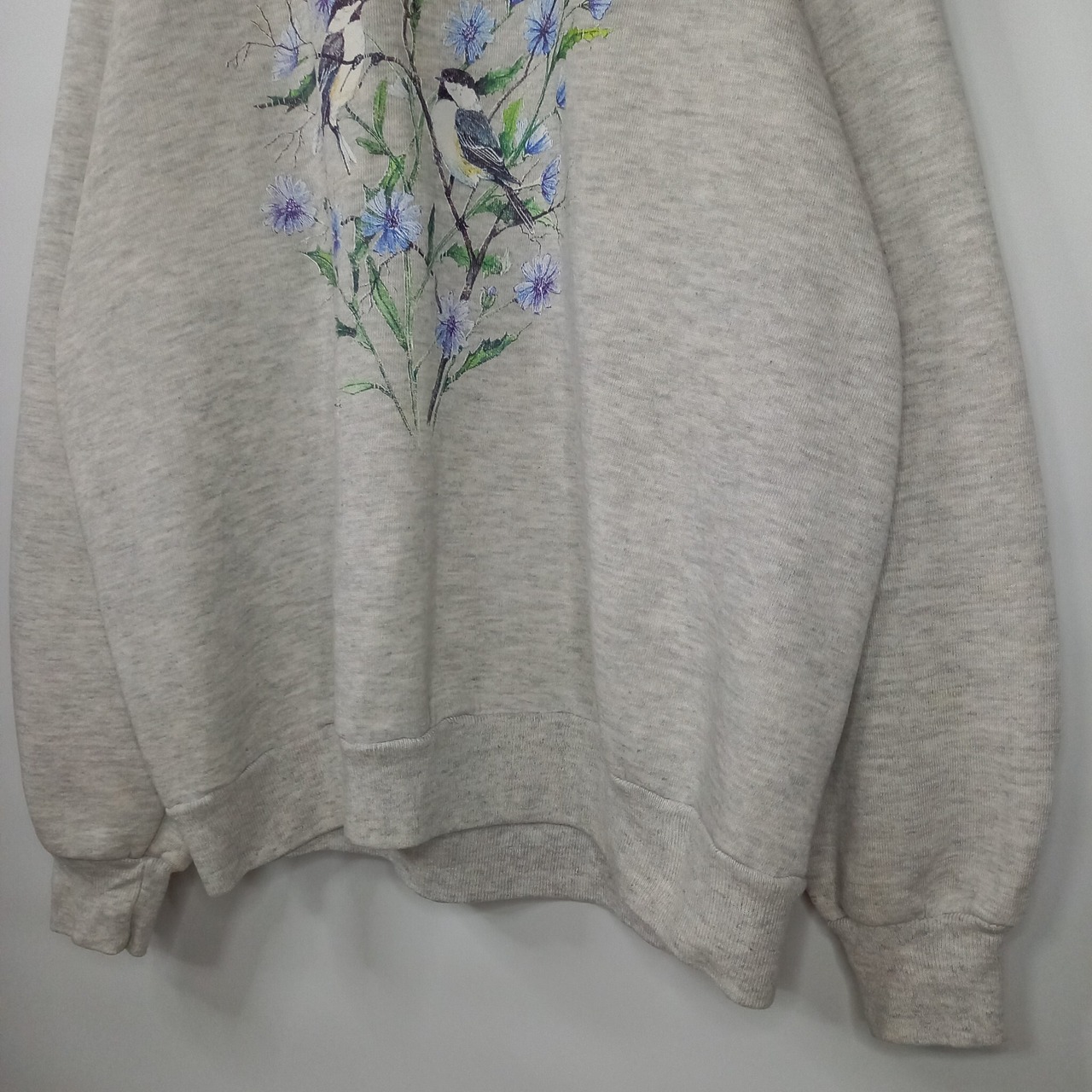 90s　アメリカ製　ジャージーズ　スウェット　トレーナー　アニマル柄　プリント　グレー　L