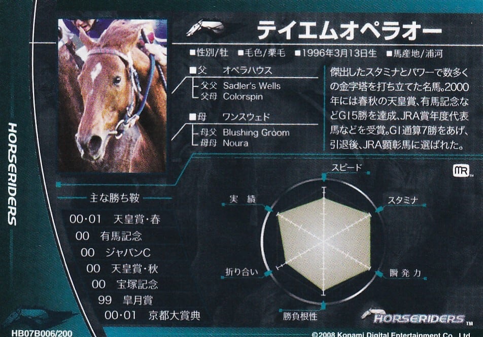 テイエムオペラオー「ホースライダーズ Ver.1.0」HB07B006 | カード