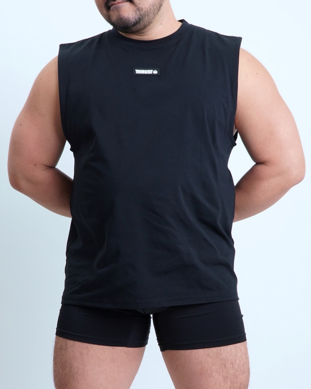 ハイストレッチ スリーブレス・Black