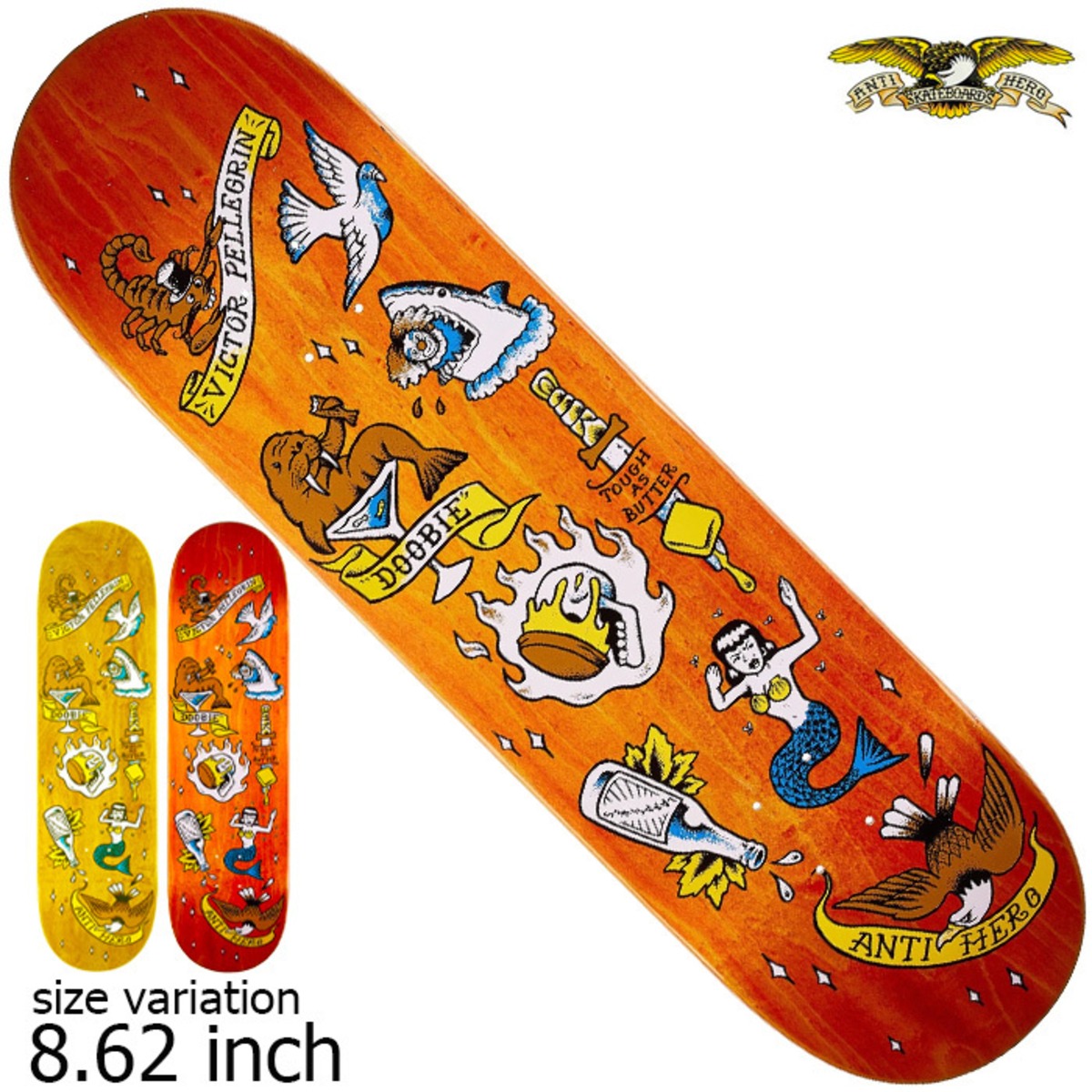 ANTIHERO アンチヒーロー スケボー デッキ DOOBLE NO REGERTS 8.62inch 