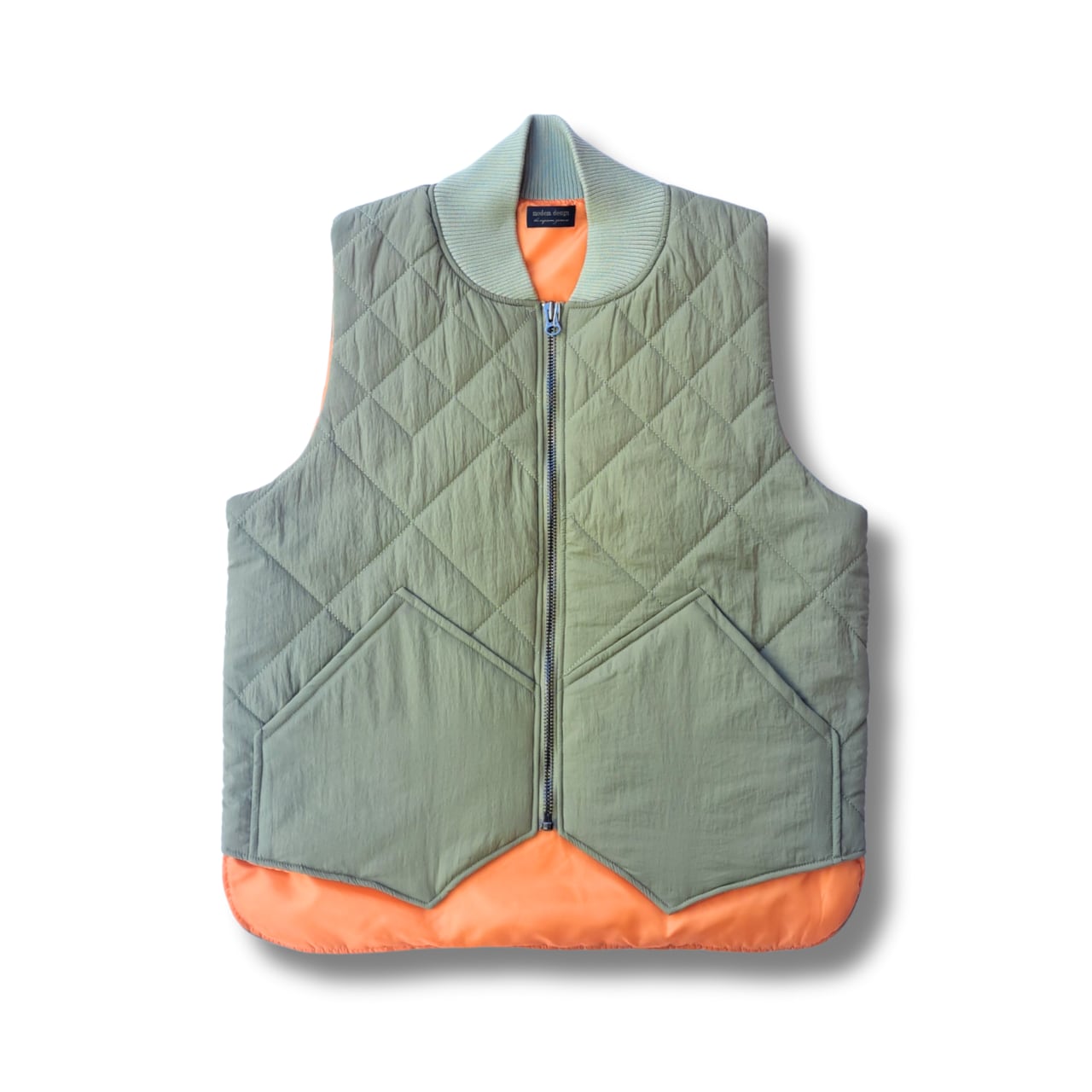 MODEM DESIGN (モデムデザイン) quilted Vest (khaki)