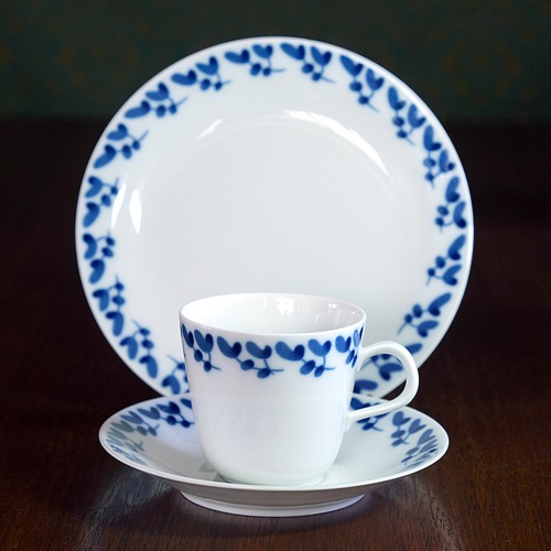 ロールストランド Rörstrand ［Swedish Blue cup&saucer, plate set］Carl Harry Stålhane