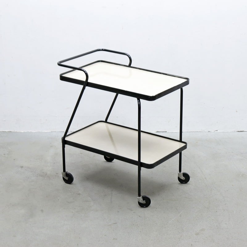 U.S. ヴィンテージ キッチン ワゴン トローリー シェルフ 化粧板 スチール U.S. ヴィンテージ キッチン ワゴン トローリー シェルフ 化粧板