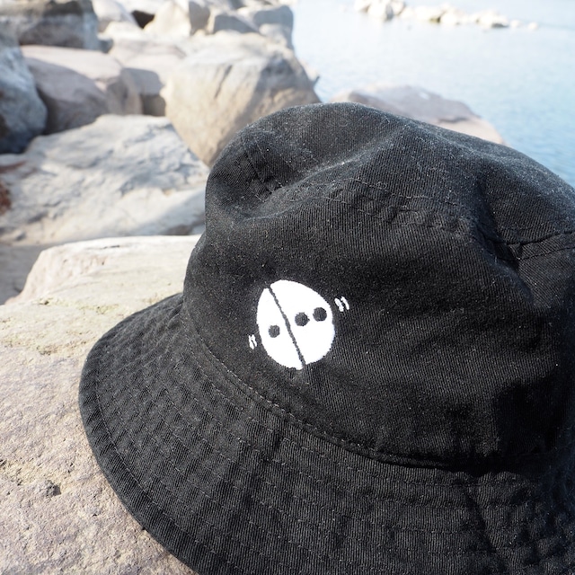 心 Logo bucket hat cap Black