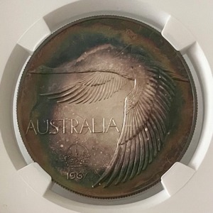 【NGC MS66】1967年オーストラリア 試作スワンダラー銀貨