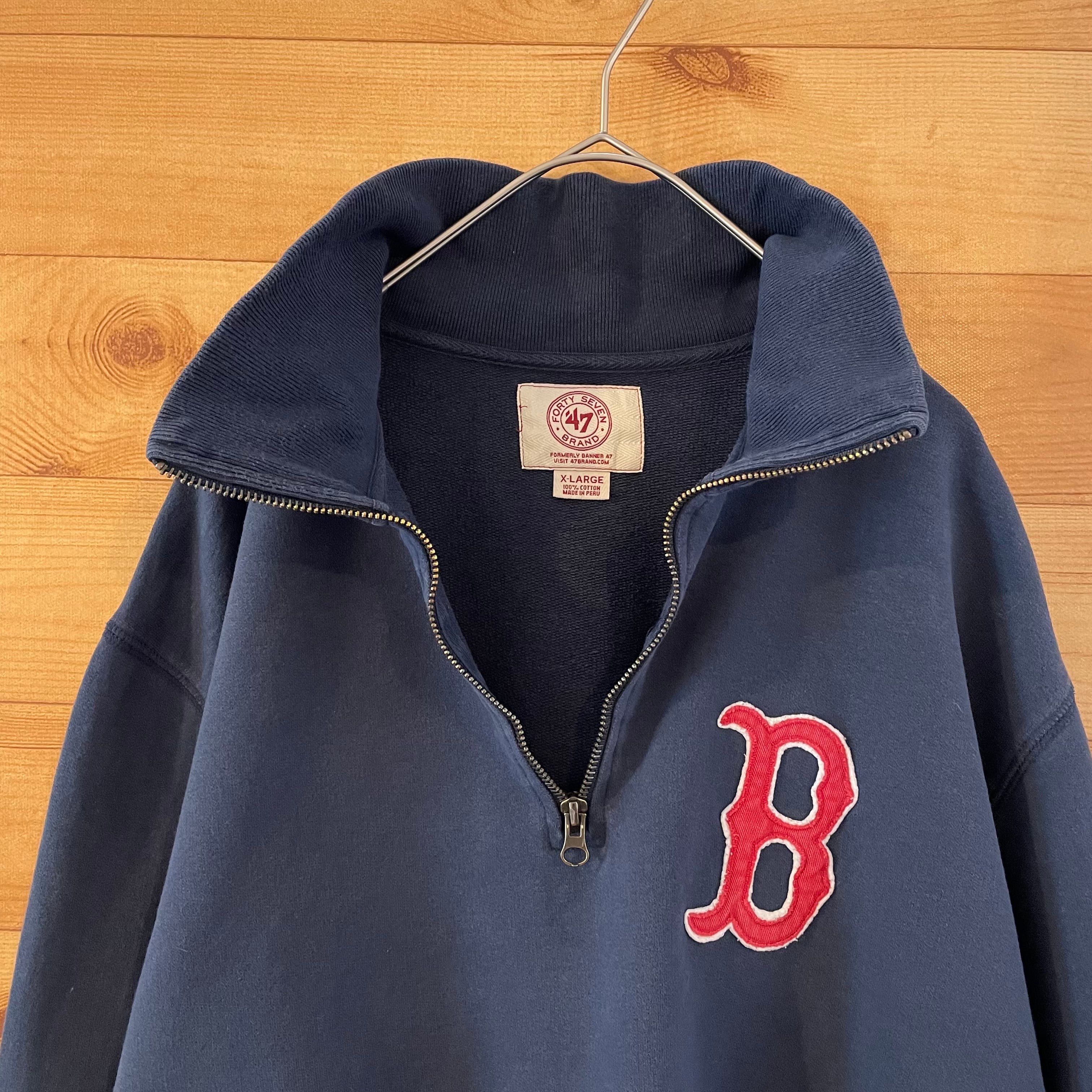 47BRAND】MLB レッドソックス REDSOX ハーフジップ スウェット プル ...