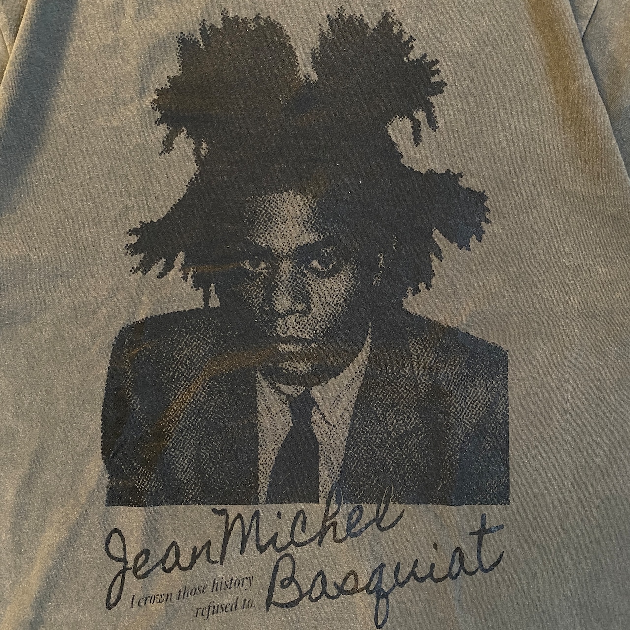 RIVERSIDE BASE Basquiat Quote T-SHIRT FADE BLACK