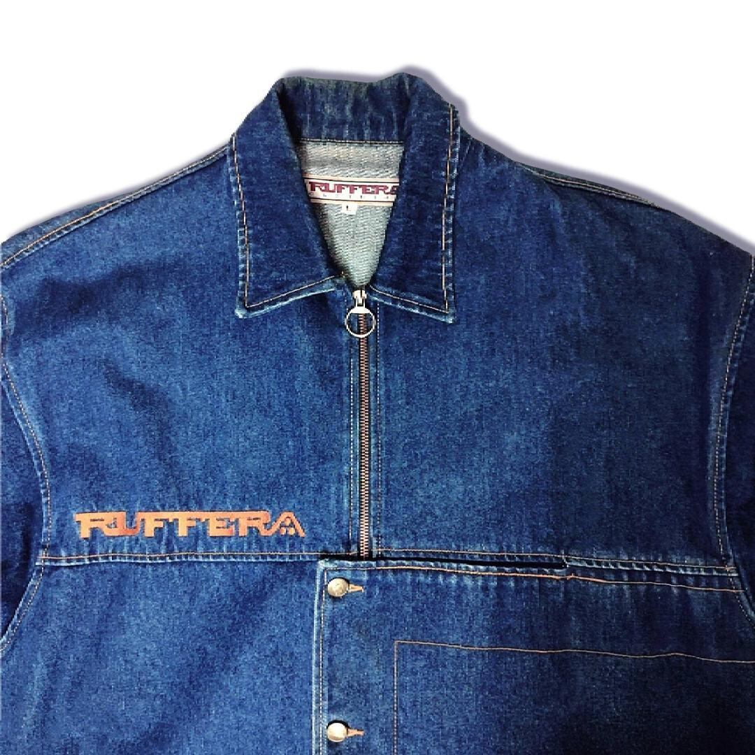 90s USA製 RUFFERA プルオーバーデニムジャケット L Gジャン 3/4