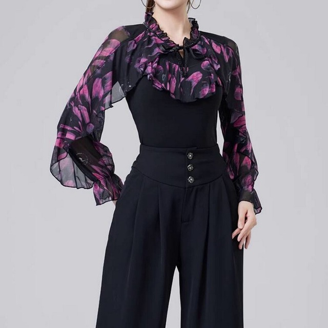 フリルシフォン×リボンタイ ダンストップス ds0525