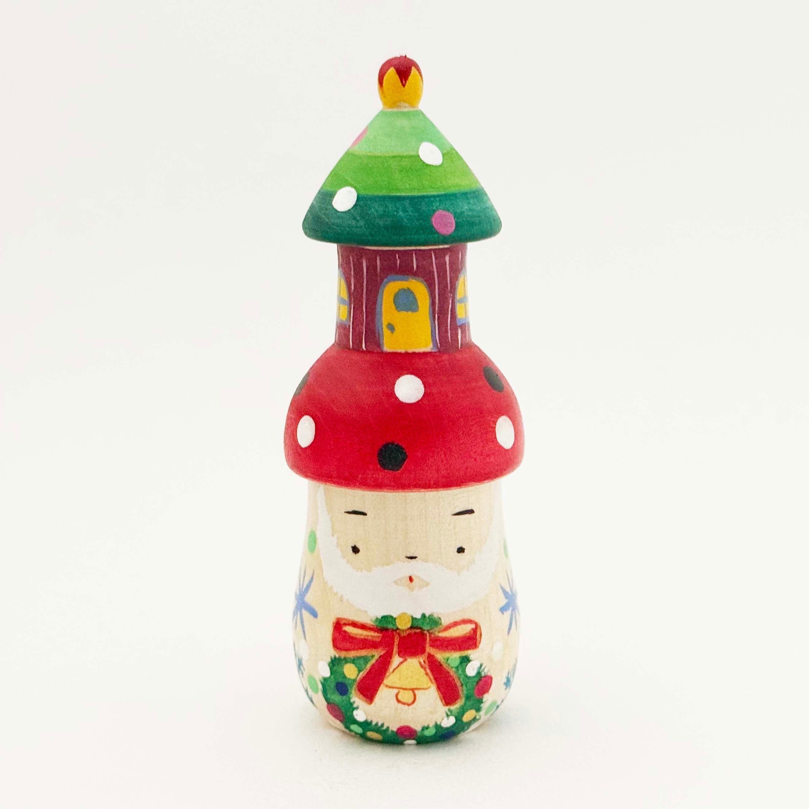 クリスマスこけし（独立系 / 志田菊宏工人）サンタとツリーの家