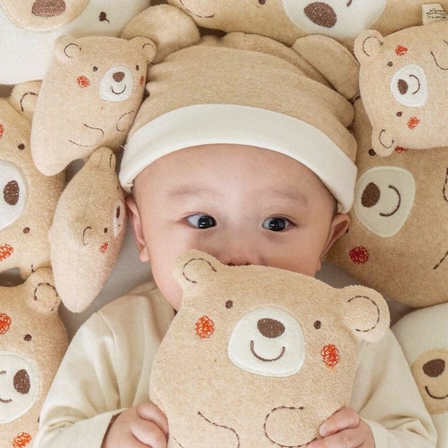 Amorosa mamma にぎにぎ くまのコットン くまのリネン Mサイズ 日本製 オーガニックコットン100% アモローサマンマ