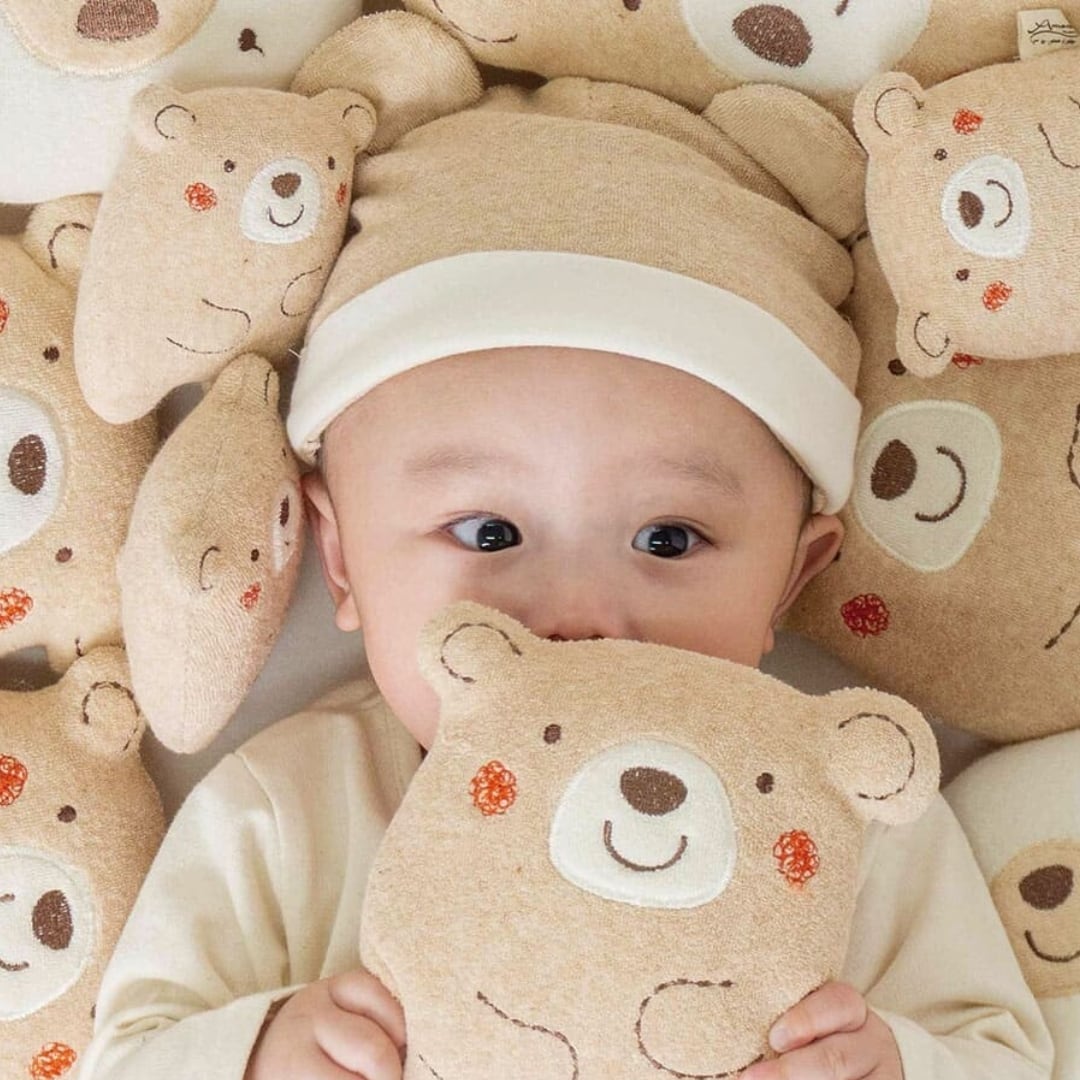 Amorosa mamma にぎにぎ くまのコットン くまのリネン Mサイズ 日本製 オーガニックコットン100% アモローサマンマ