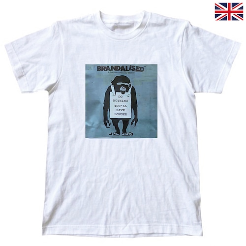 バンクシー(Banksy) Rネックカットソー(英国正規ライセンス/DO NOTHING) ☆数量限定品