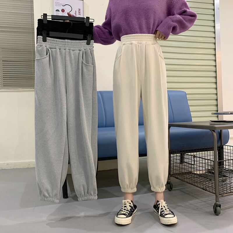 オータムウィンタールーズスリムパンツ ニットハイウェストウェストカジュアル 秋物 冬物 YY-ファッション30474459829