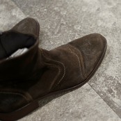 stitch design suede side zip boots