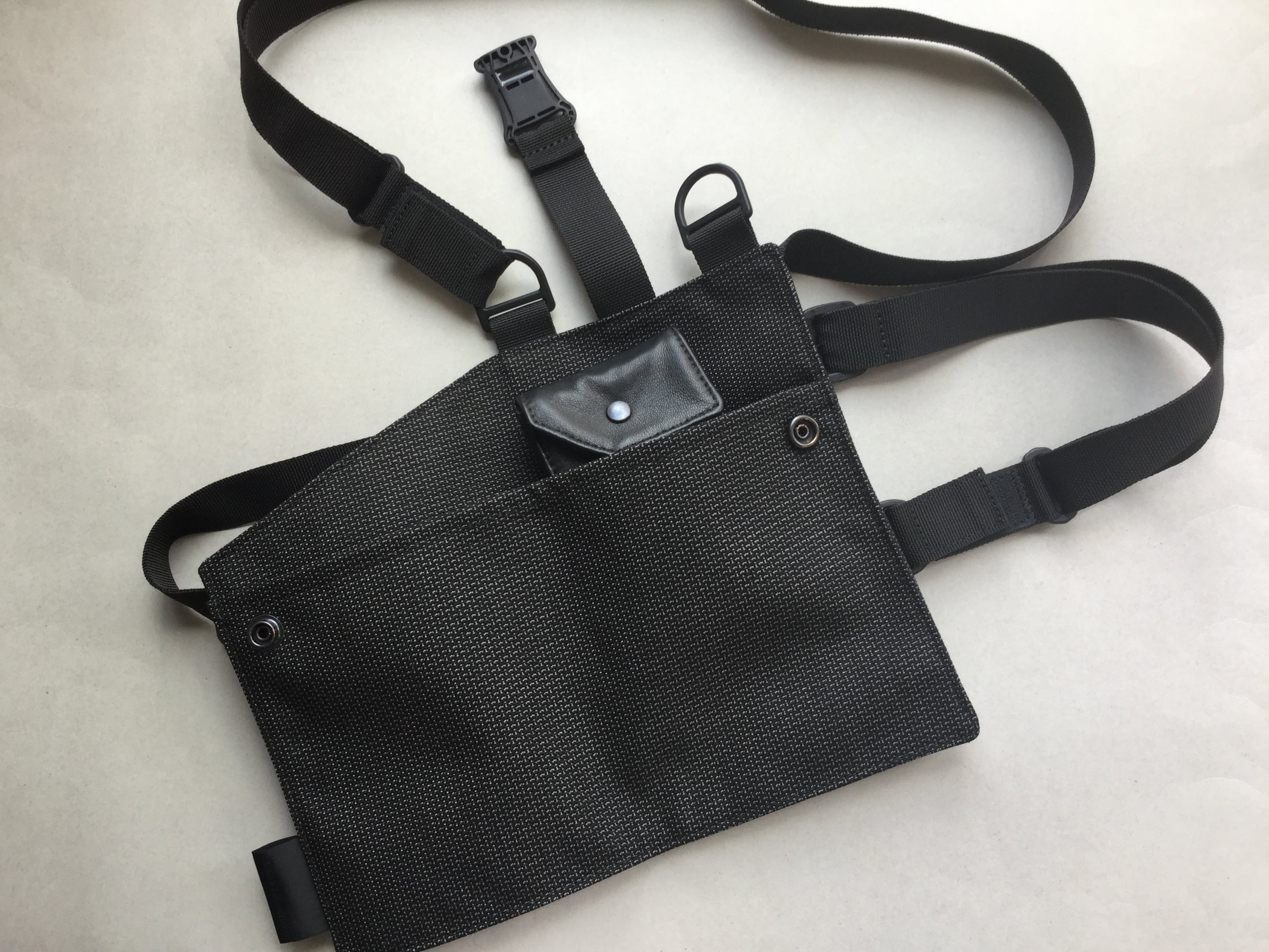 bagjack”chest holder pouch Cordura-Grid Gray” | Lapel online store