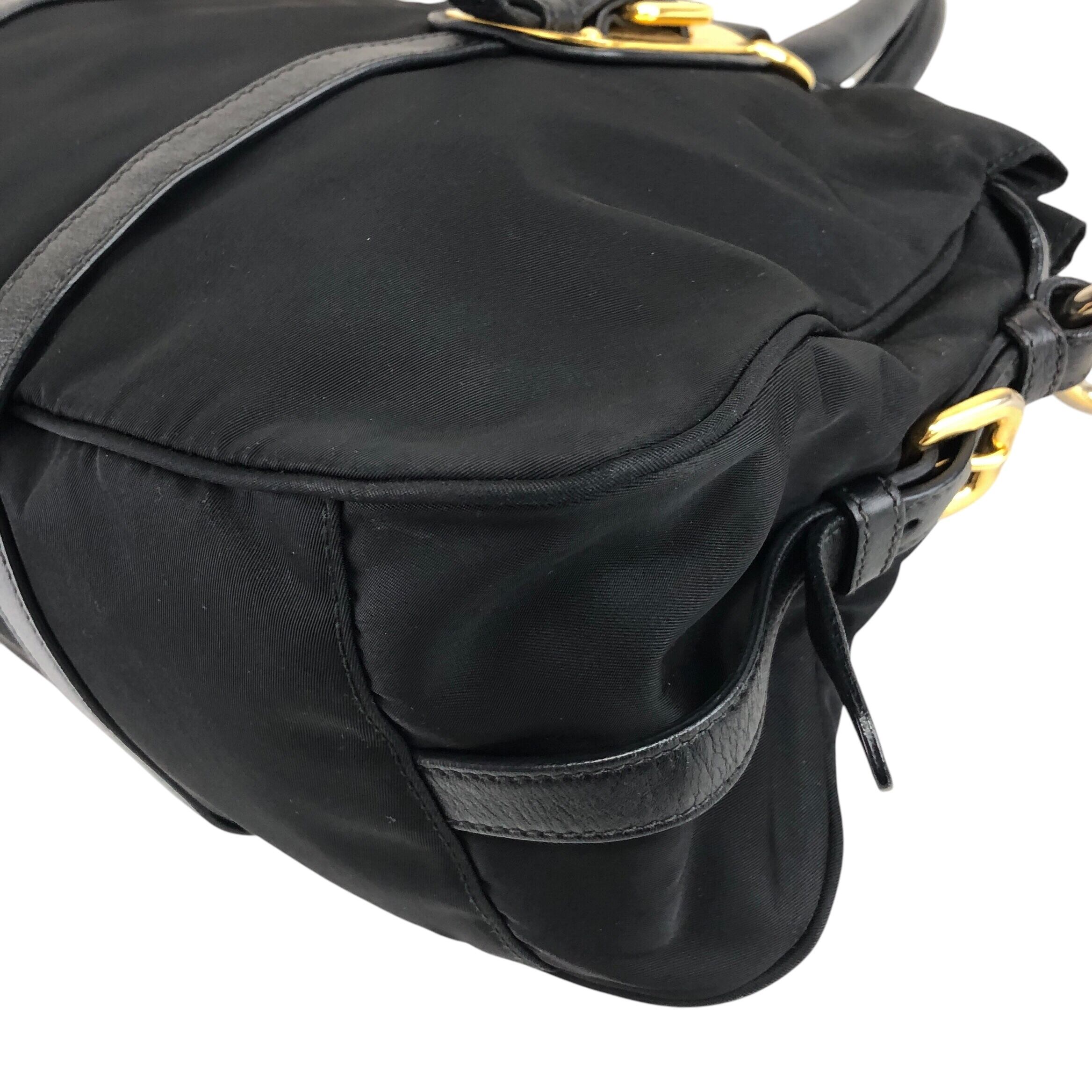 PRADA ショルダーバッグ ブラック ナイロン ヴィンテージ PRADA プラダ ショルダーバッグ ブラック ロゴ ナイロン 2way vintage