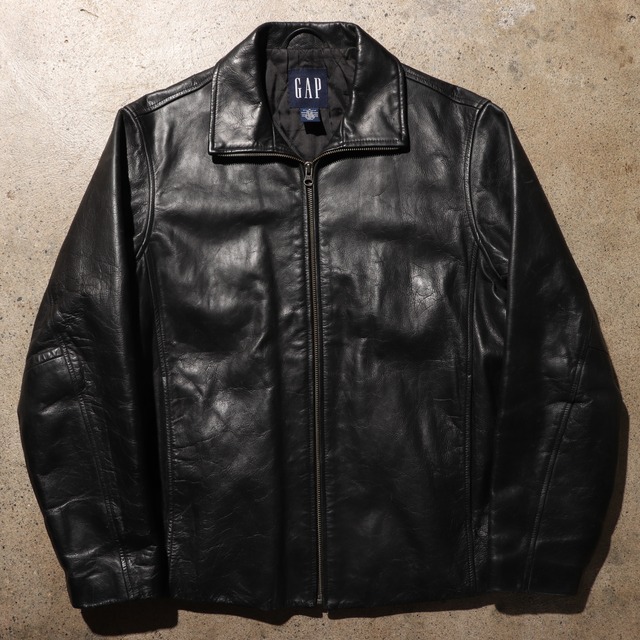 美品 L OLD GAP 90s レザージャケット オールドギャップ 黒 本革 | ENCOUNT