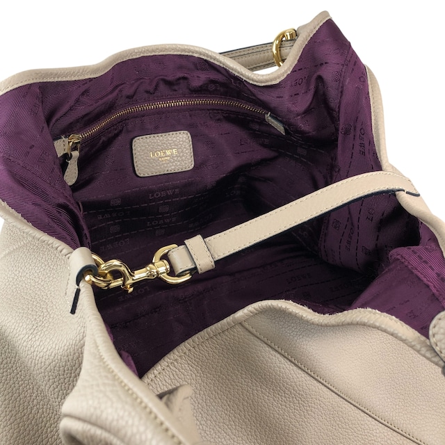 LOEWE ロエベ カリエ ハンドバッグ ベージュ レザー ホーボー vintage ヴィンテージ オールド cc6kmu