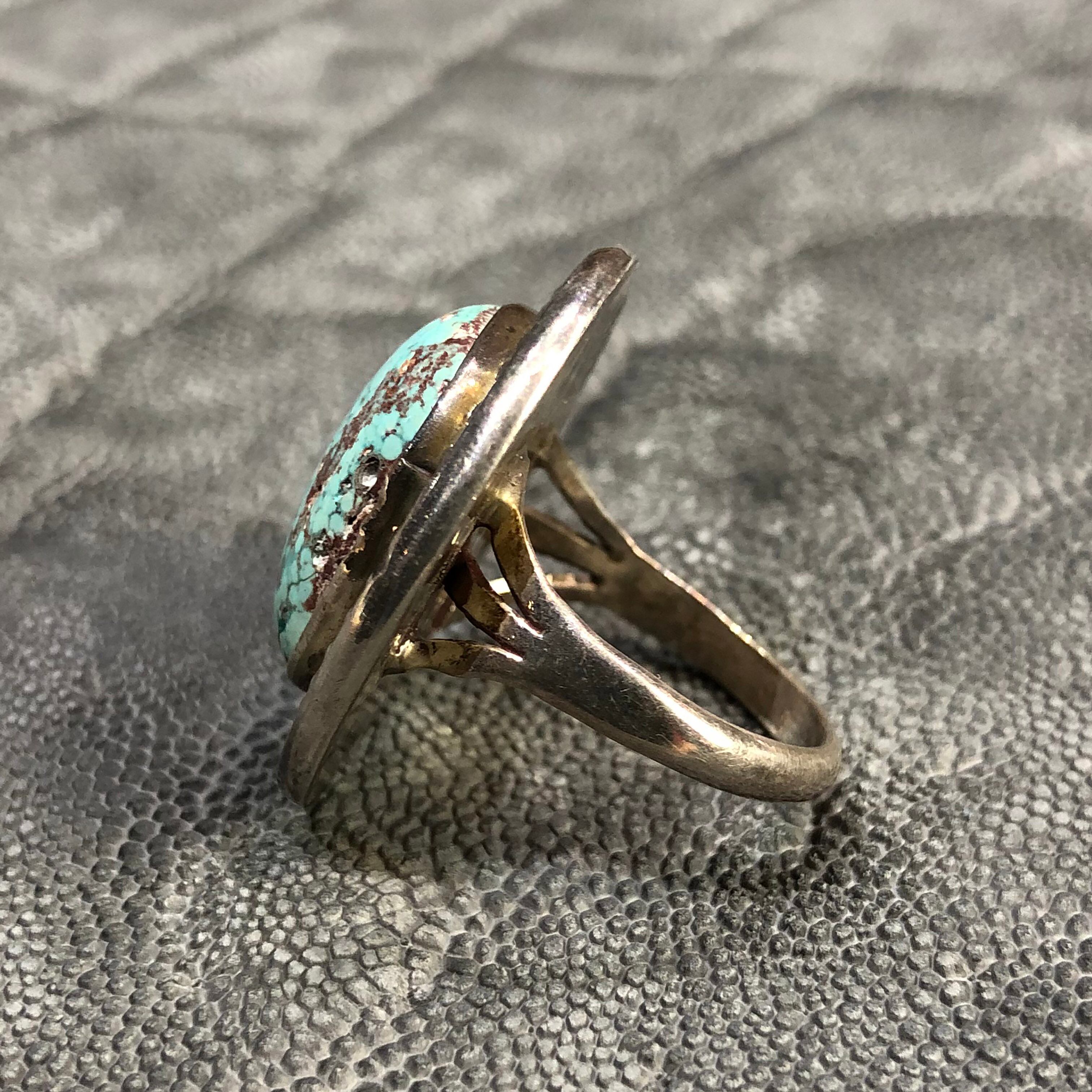 NAVAJO族 アーティスト作 ビンテージターコイズリング 17.5号 シルバー  