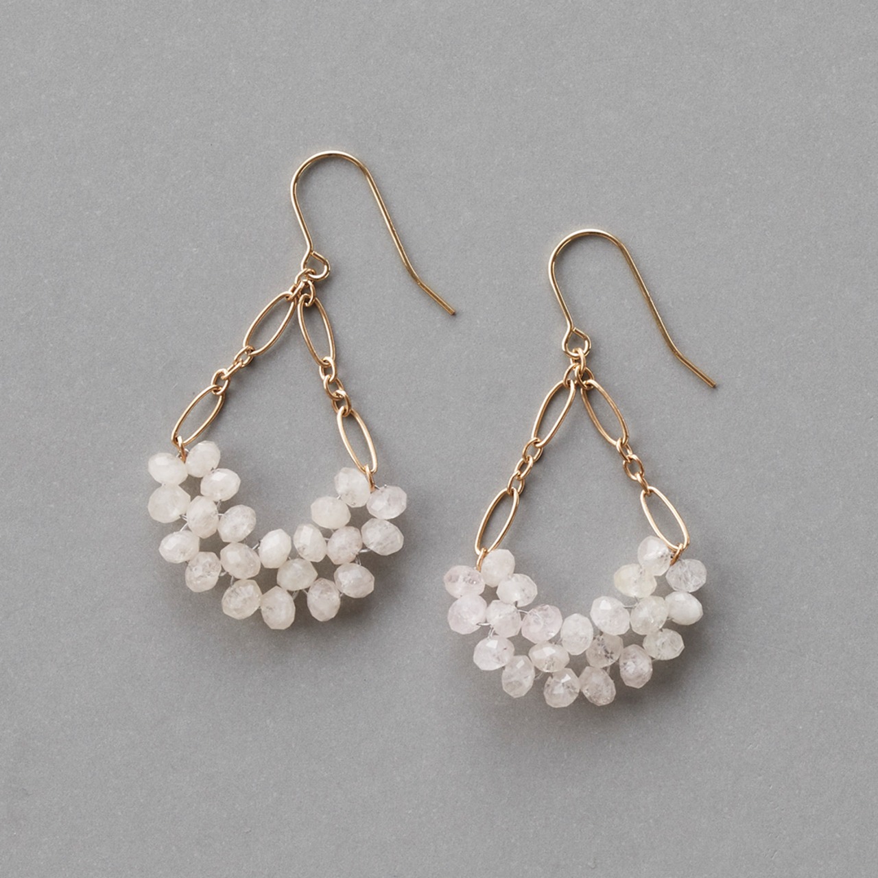 きらめくモルガナイト！モルガナイト 編み込みピアスorイヤリング mm1198