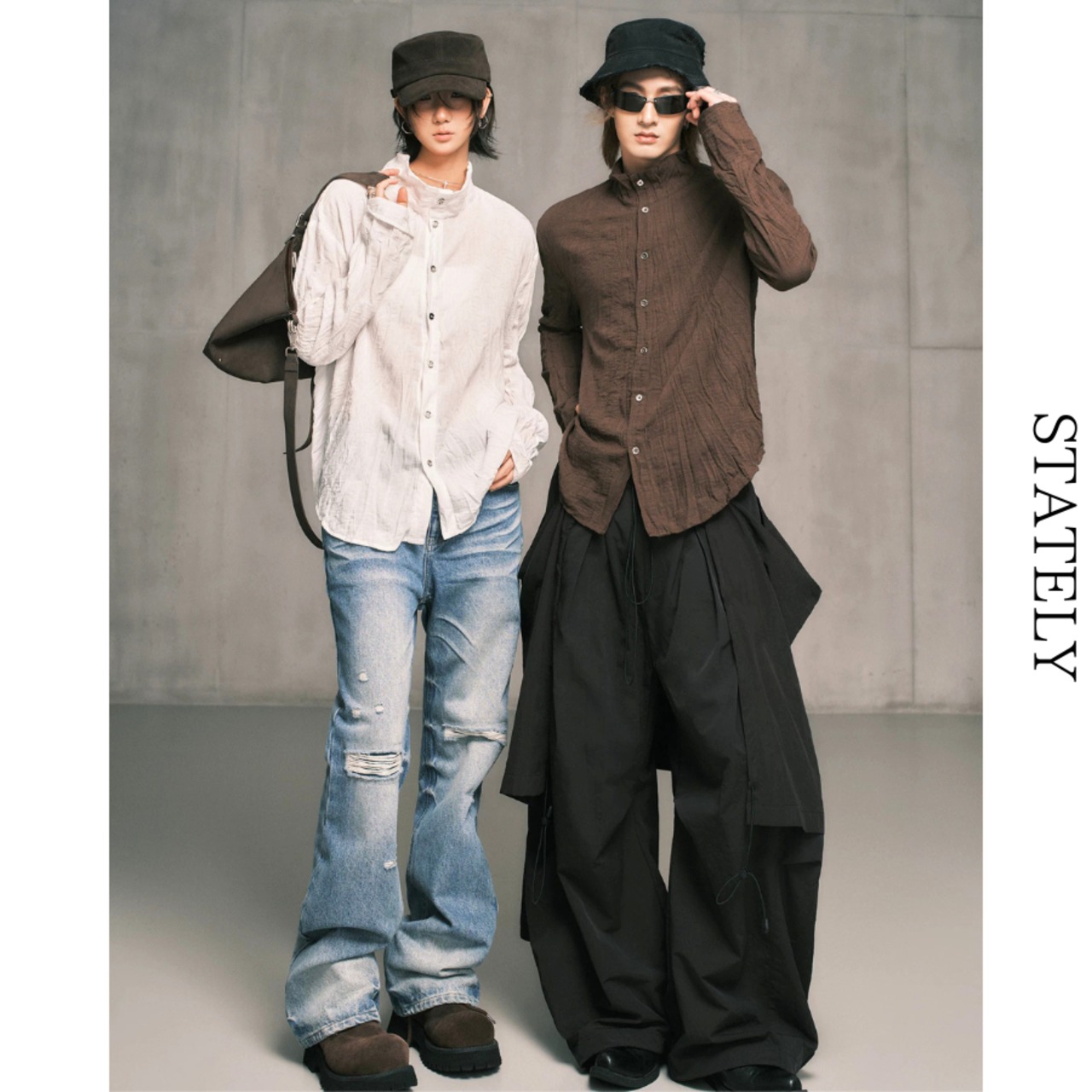 Wrinkle Stand カラーシャツ/3color_T82・画像6