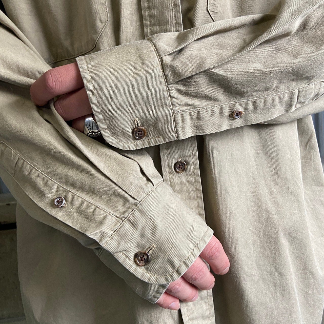 80年代 BANANA REPUBLIC SAFARI & TRAVEL バナナリパブリック 長袖 刺 