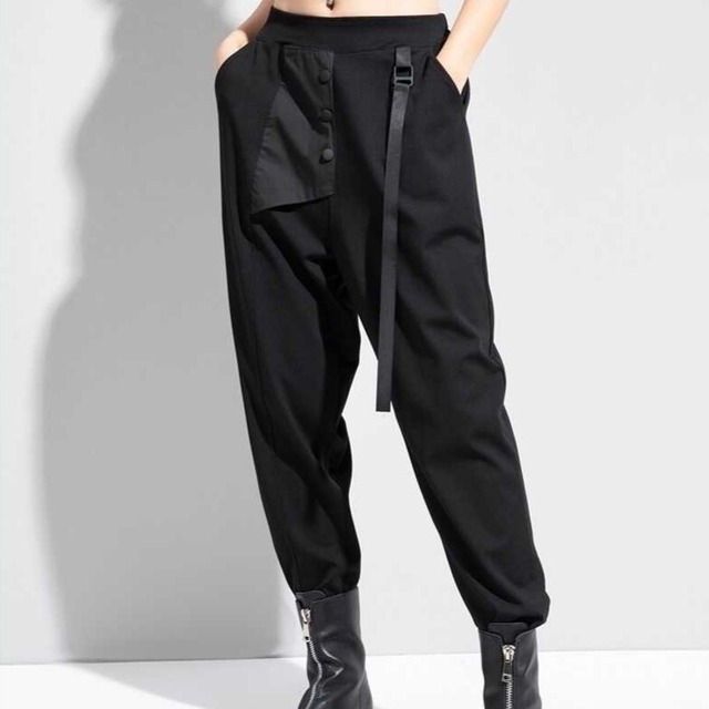 Black Ribbon Slim Pants / ブラック リボン スリム パンツ
