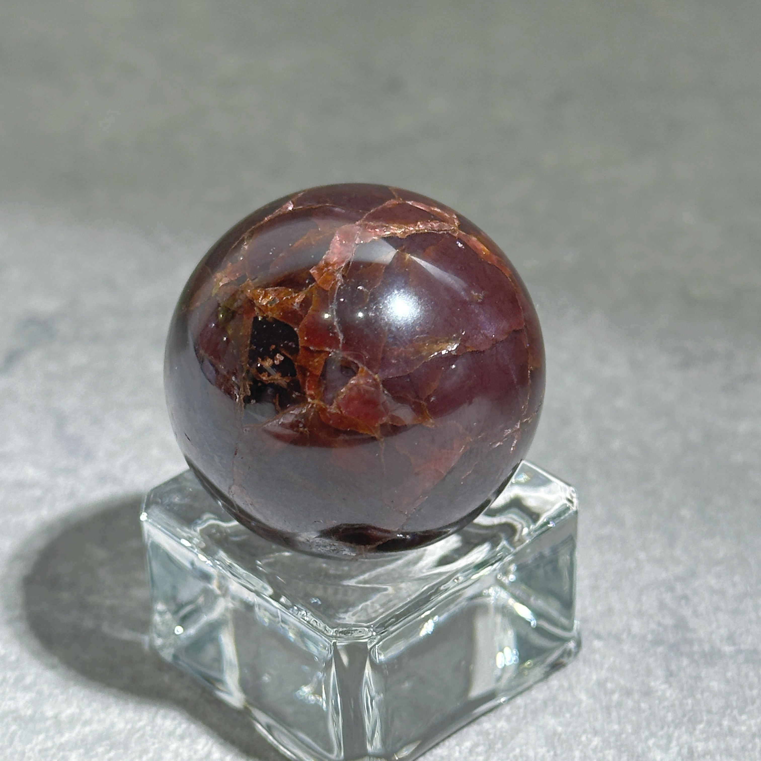 hhkk様　レア　高品質　スター　ガーネット　スフィア　天然石 スターガーネット スフィア（丸玉）12◇Garnet◇天然石・鉱物