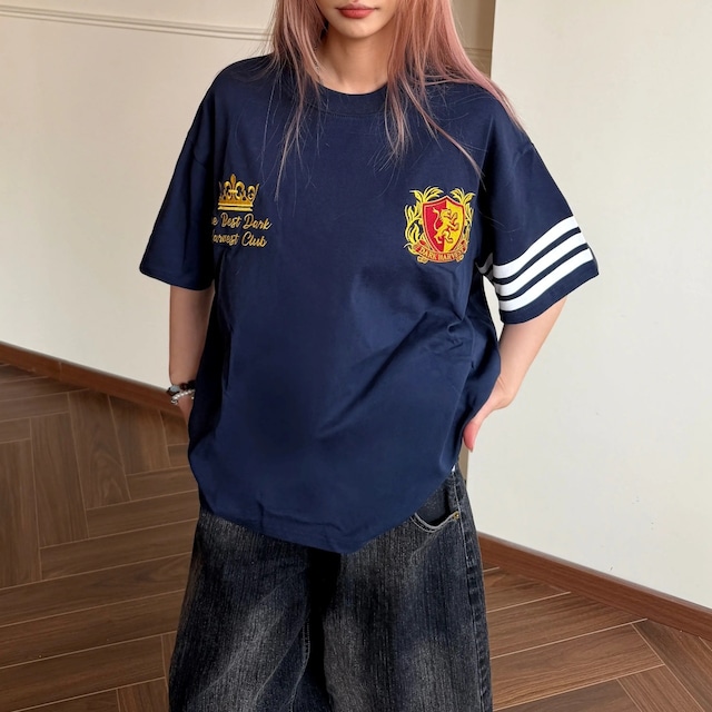 プレッピーエンブレムサイドボタンＴシャツ 3col   R02113