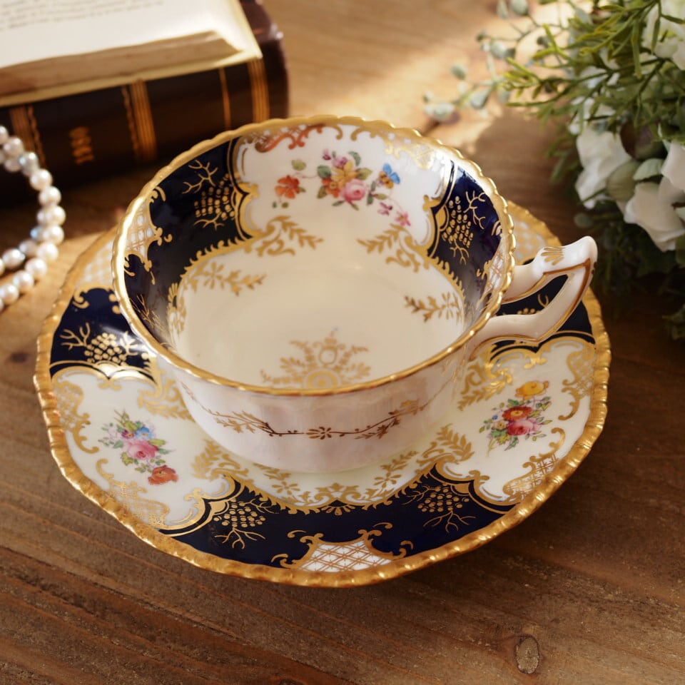 英国コールポート 希少 バットウィング・コバルト 大きめカップ