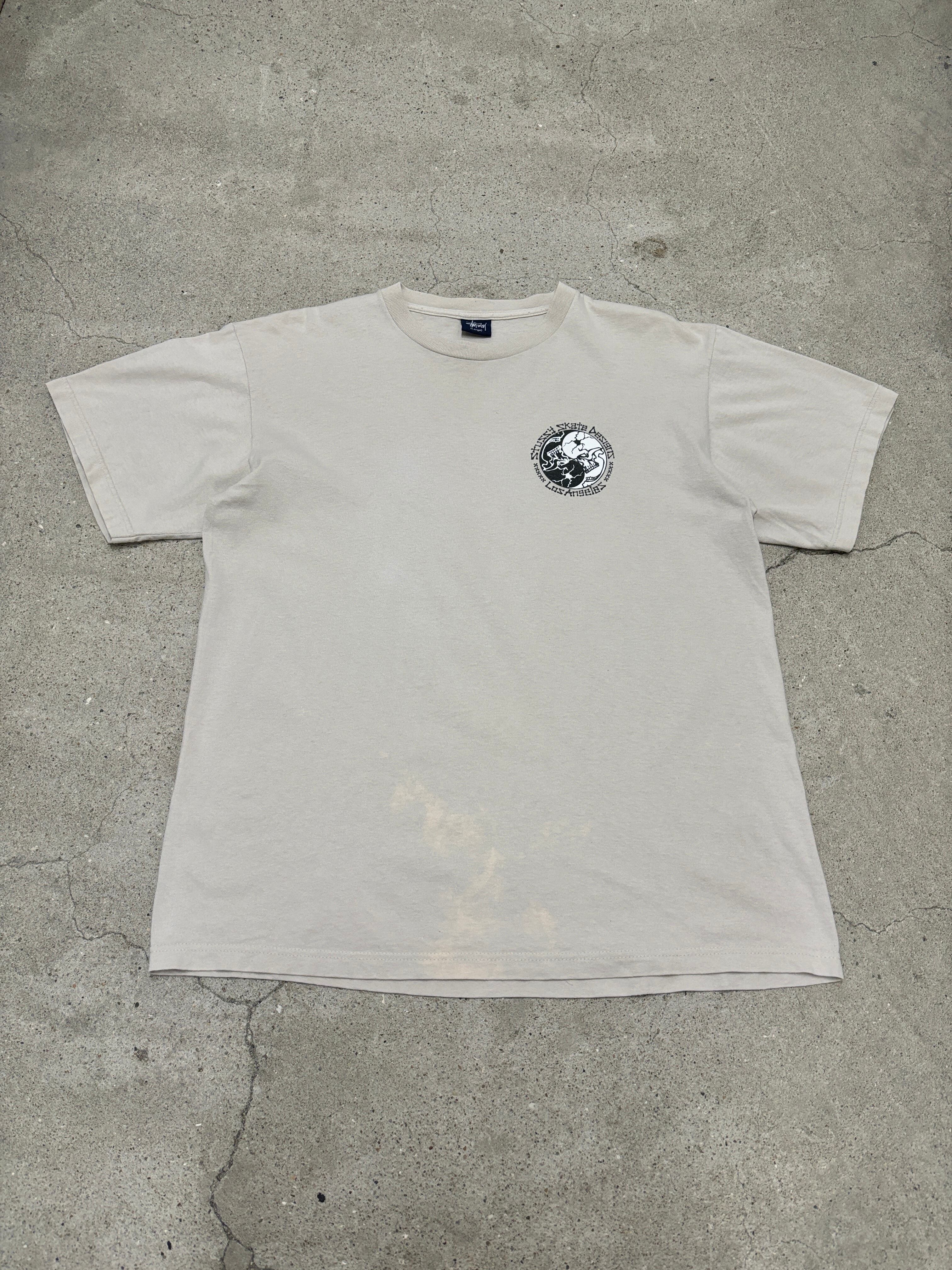 00s OLD STUSSY⁄Skull print Tee⁄紺タグ⁄スカルプリントT⁄T