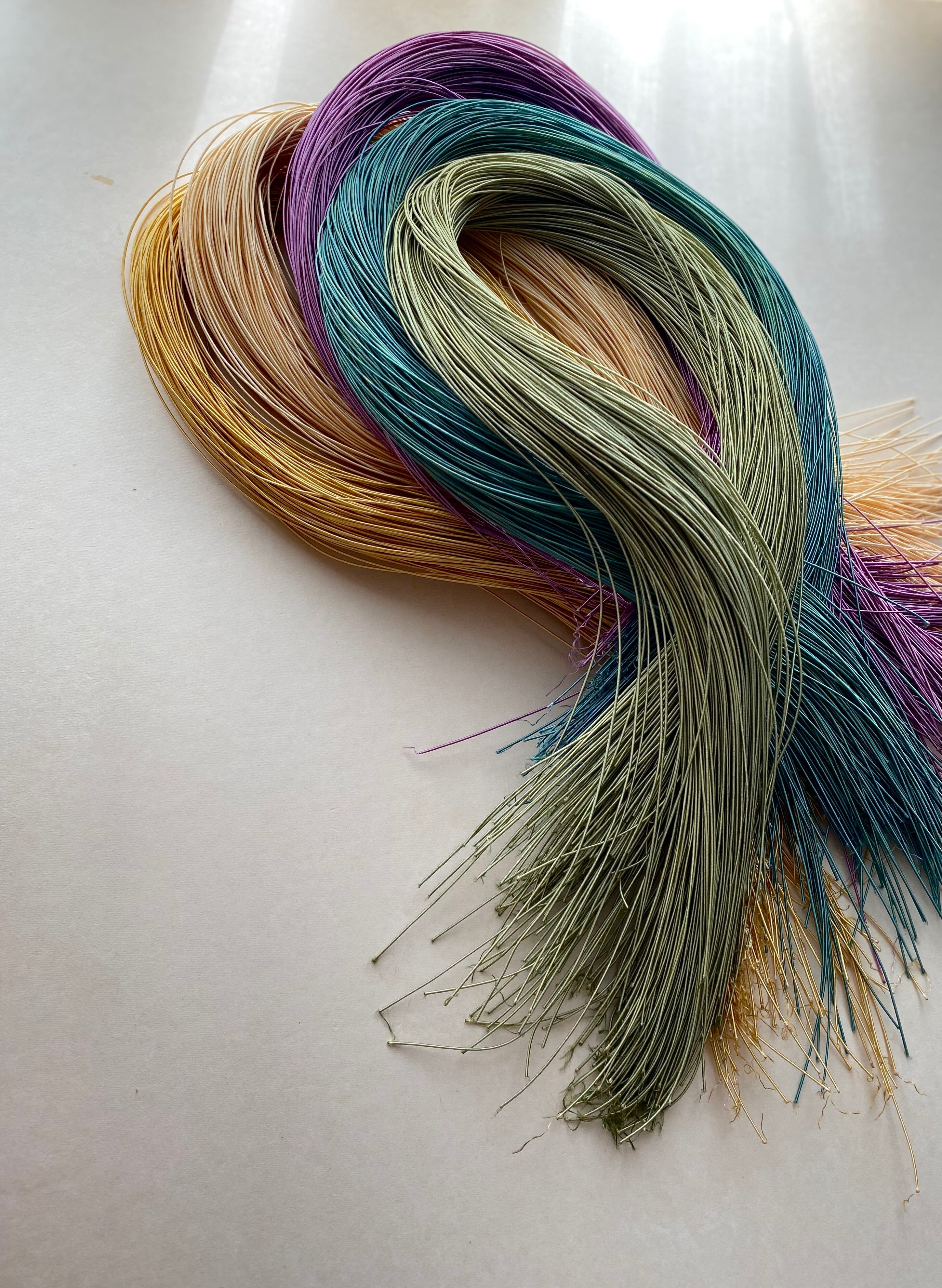 【大判】両面キリム 天然草木染 着尺 丹後ちりめん 草木染め タイワンハンノキ・シャリンバイ（沖縄産