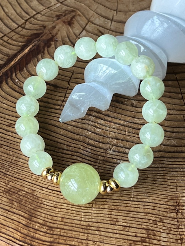 集中するトレーニング【アウトレット】ゴールデンベリル&プレナイトブレスレット