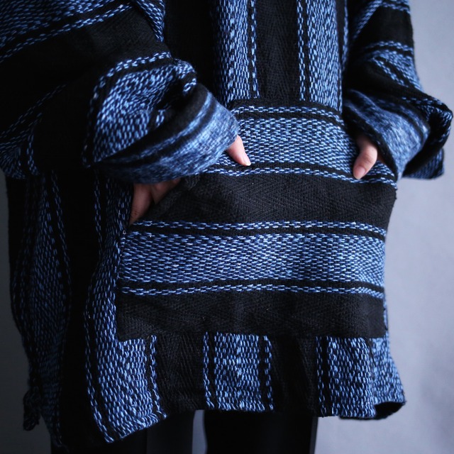 "black×blue" super over size mexican parka