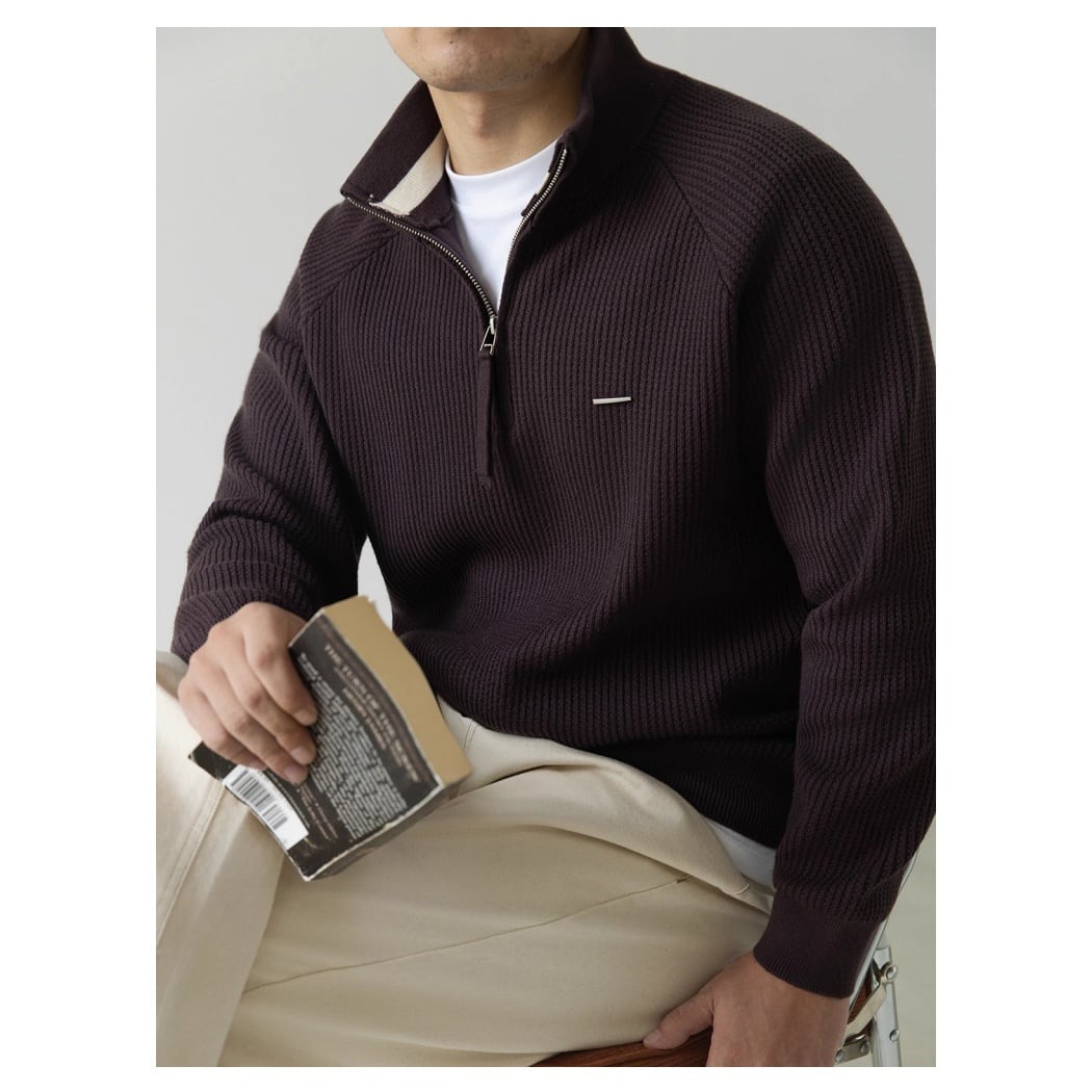 ミニマルモード ハーフジップセーター 2color KA1287