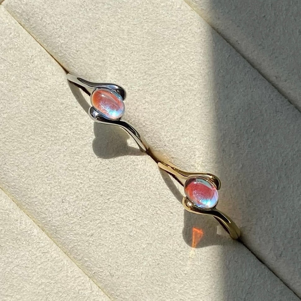 在庫限りアウトレット】レインボー ムーン ストーン リング MR078 | emu