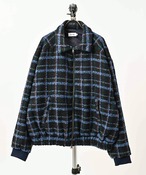 ATELANE Block Tweed Bomber Jacket (NAV) 26A-23070